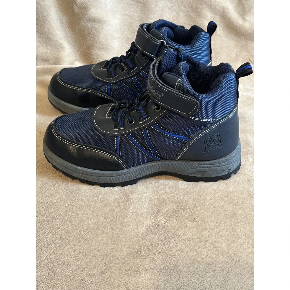 Avalanche Kids Navy Blue Hiking Boots Mid Top Lace Up Strap Shoes Size 4